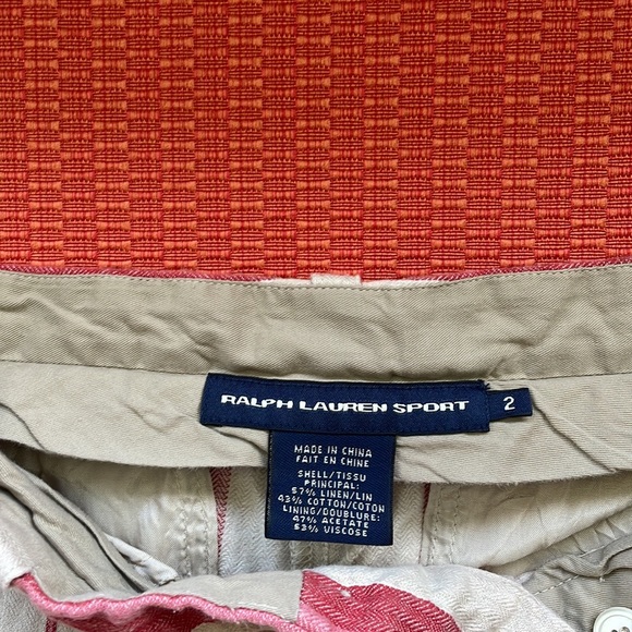 Ralph Lauren Sport Linen/Cotton chino style short Size 2 - Picture 3 of 7